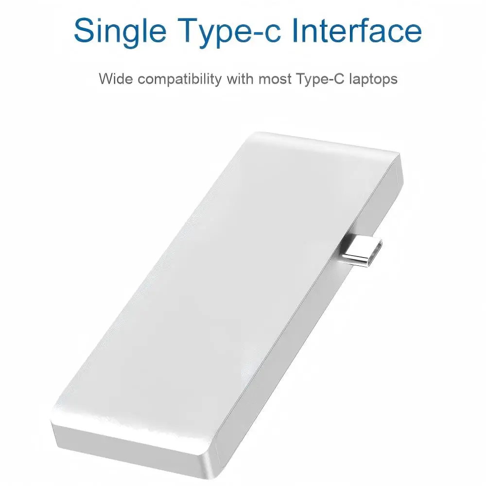 Type‑C Multiport Hub, 100W PD Charging Adapter, 5Gbps USB3.0 USB2.0 SD TF Card Reader for Laptop MacBook