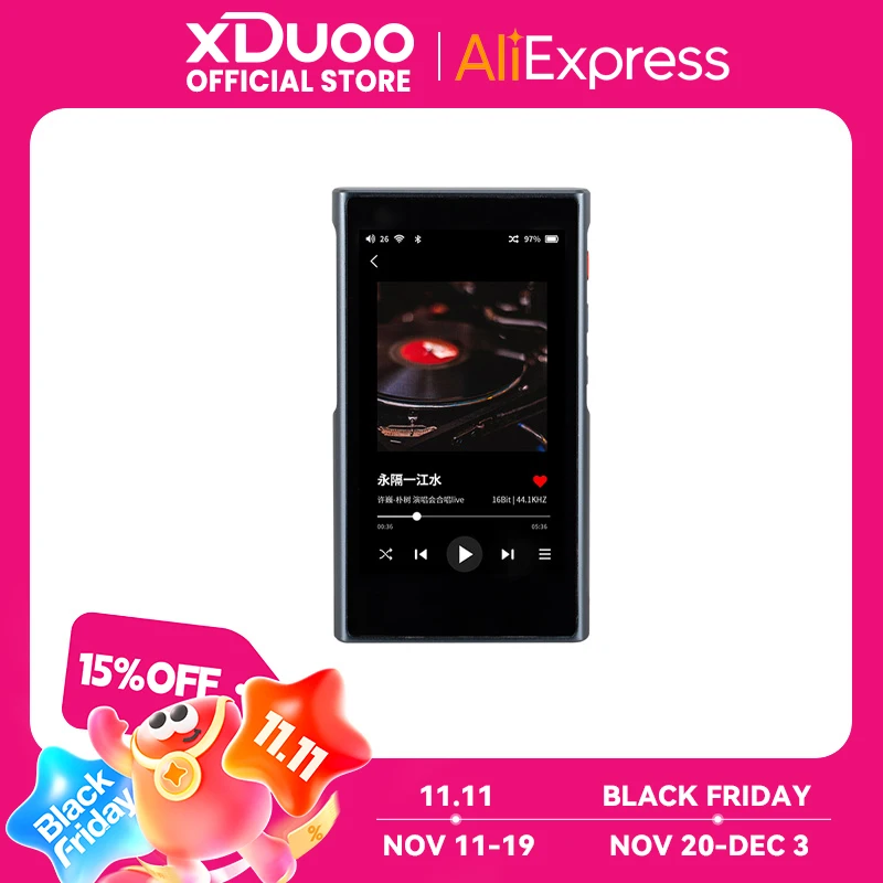 XDUOO X5 lecteur de musique HIFI portable haute résolution sans perte DSD256 PCM384kHz Bluetooth écran tactile réglable EQ USB DAC X34005 XDUOO X5 lecteur de musique HIFI portable haute résolution sans perte DSD256 PCM384kHz Bluetooth écran tactile réglable EQ USB DAC X34005