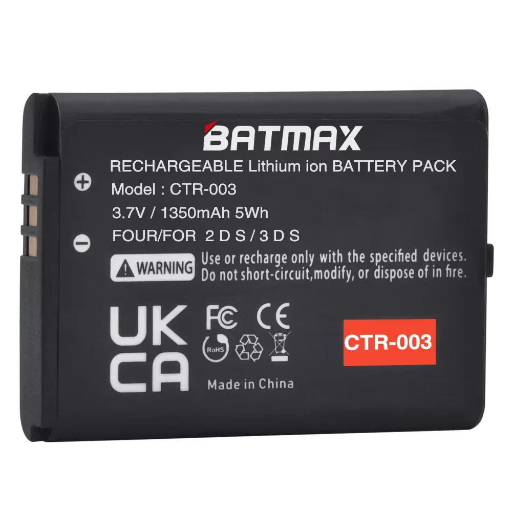 1350mAh 3.7V 5Wh CTR 003 CTR-003 بطارية عالية الجودة ذات سعة كبيرة لنينتندو وحدة تحكم ألعاب محمولة 3DS 2DS 2DS