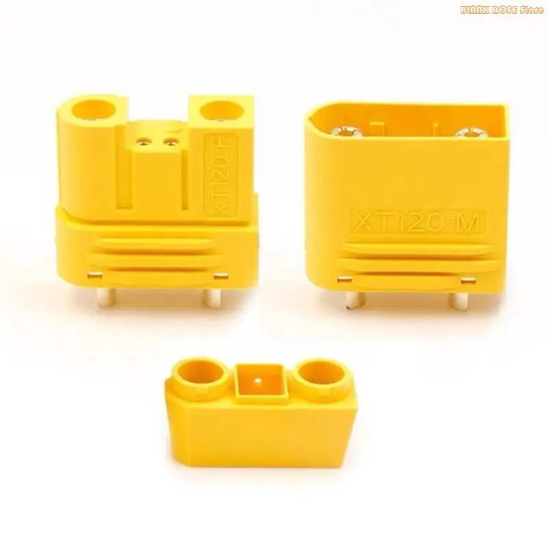 XT120 2+2 Power Coupler with Gold-Finish Contacts for High-Current Wiring, Equipment Feed Work, and 2+2 Contact Layout