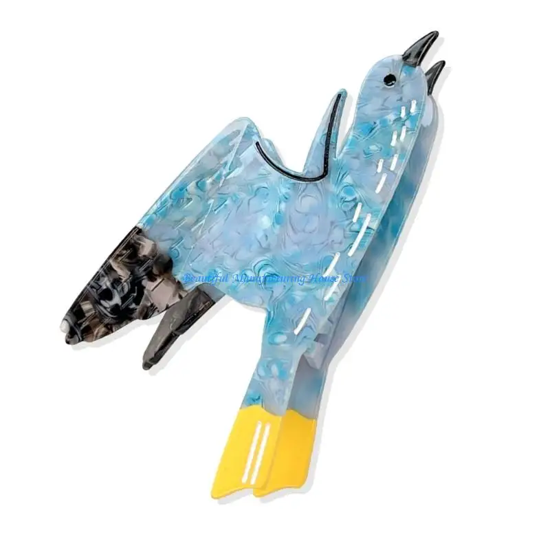 

E56A Large Decorative Hairpins Trendy Bird Theme Barrettes Acetate Hair Accessories
