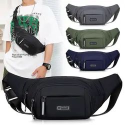 Large-capacity Men Waist Bag Casual Nylon Anti-theft Chest Bag Outdoor Travel Waterproof Sports Mobile Phone Bag