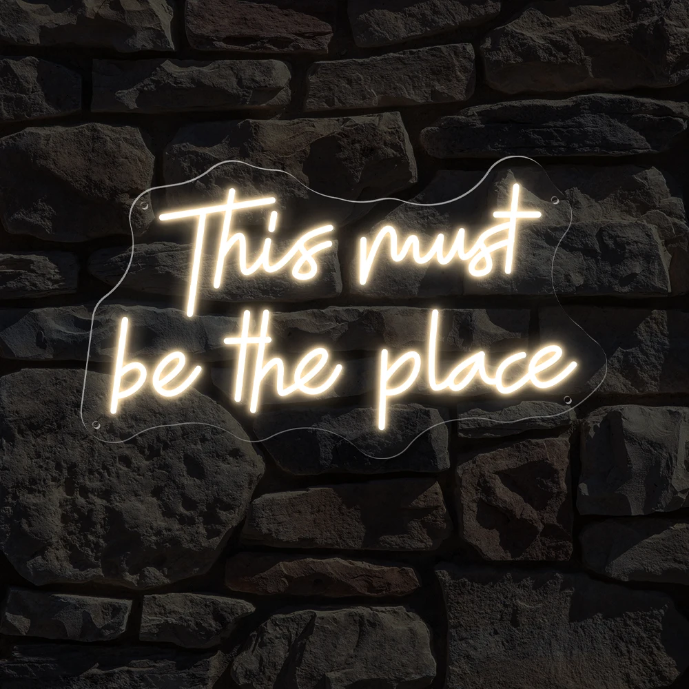 

This Must Be The Place Neon Sign Wedding Birthday Decor Kid Bedroom Wall Art Decor Home Office Art Wall Decor LED Neon Lights