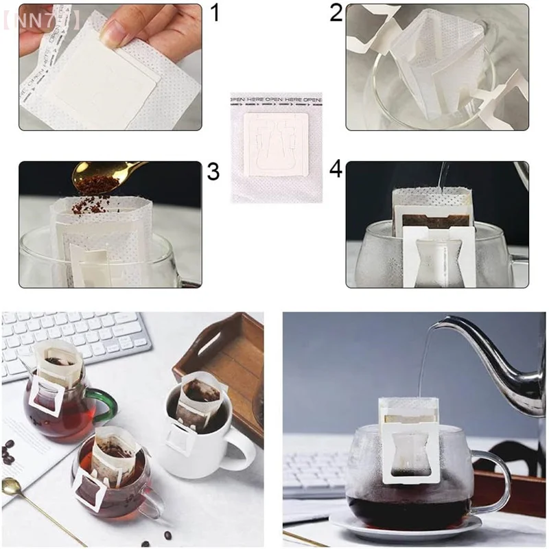 50Pcs Disposable Drip Coffee Cup Filter Bags - Ideal Office & Travel Brew Coffee and Tea Tool, Coffee Filters Paper