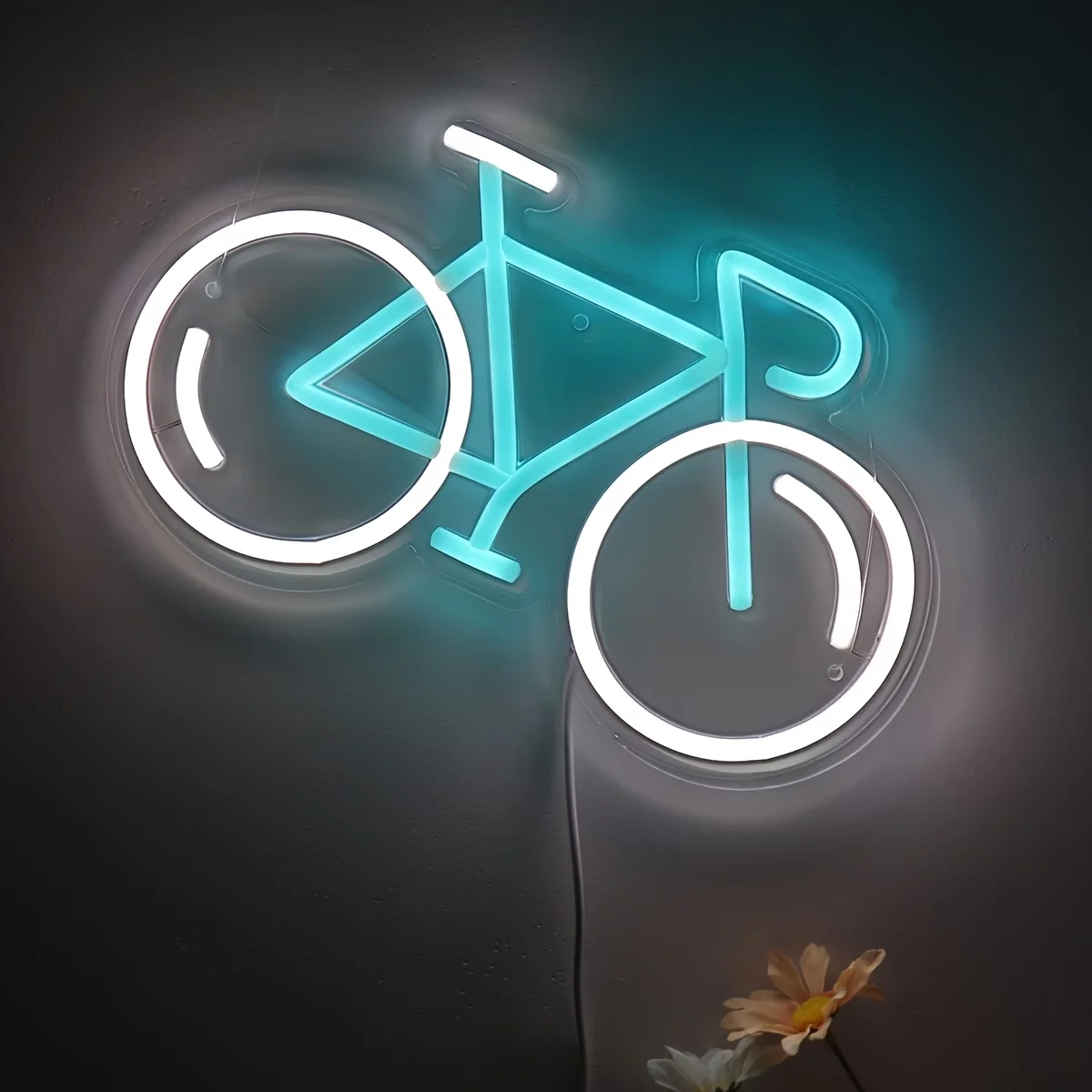 

Неоновая вывеска в форме велосипеда Glow & Ride, 1 шт., яркое светодиодное настенное украшение для дома/бара/спальни/кафе/гаража/офиса