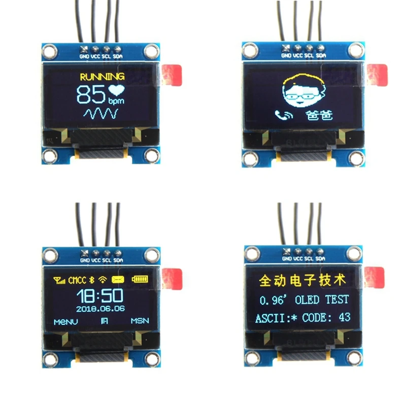 Quente fror 0.96 Polegada iic i2c serial gnd 128x64 oled lcd módulo de exibição led ssd1306 para arduino kit display azul