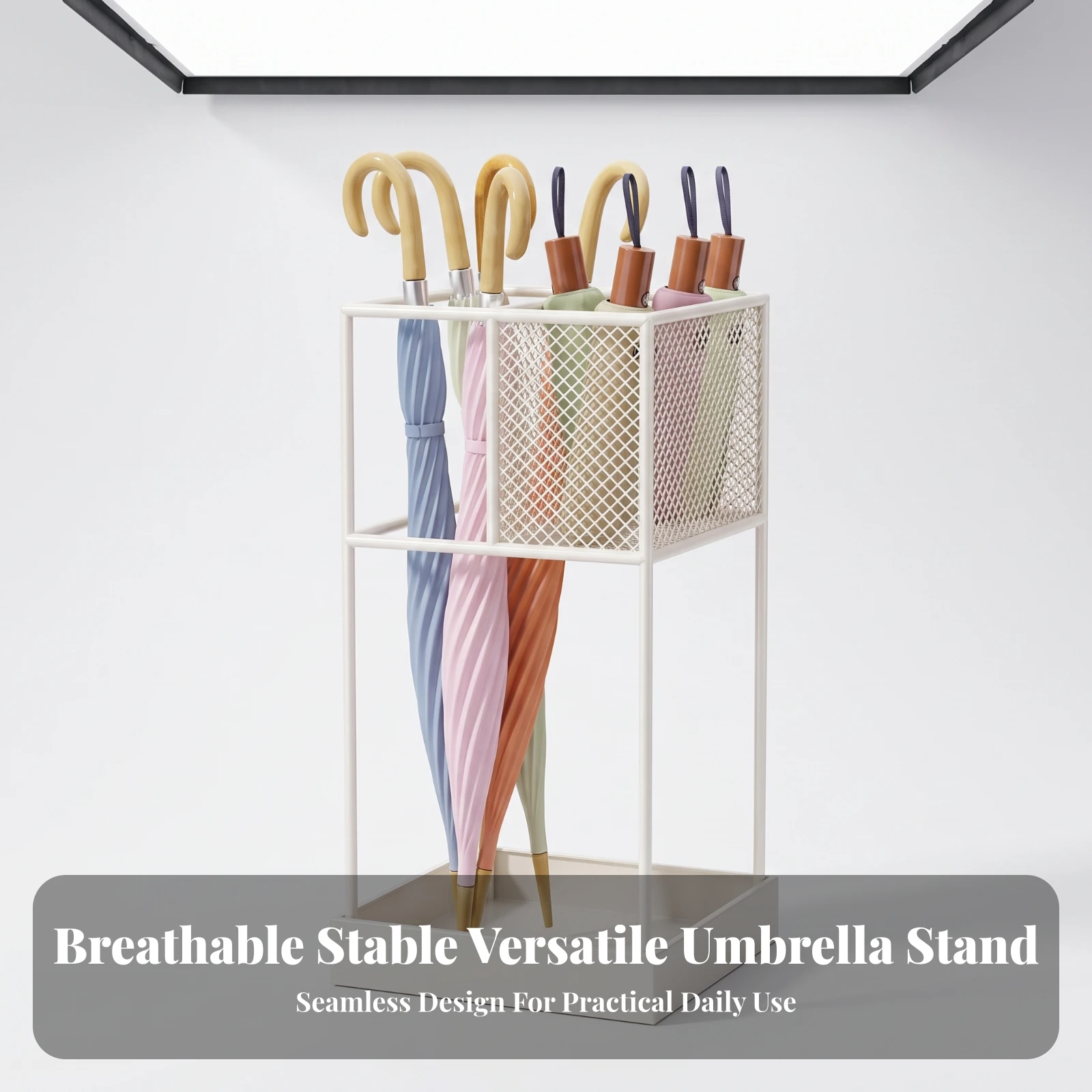 Umbrella Stand Space-Saving Umbrella Stand with Catch Tray Organizer Slim Furniture Stable for Entryway, Hallway