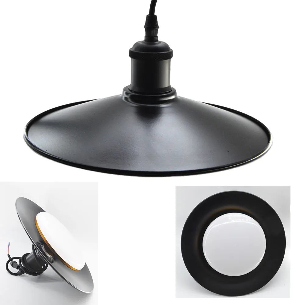 Estilo industrial Vento Vintage UFO Metal Abajur Escritório Fábrica Sala Café Restaurante Pingente 260 350mm Luz Sombra