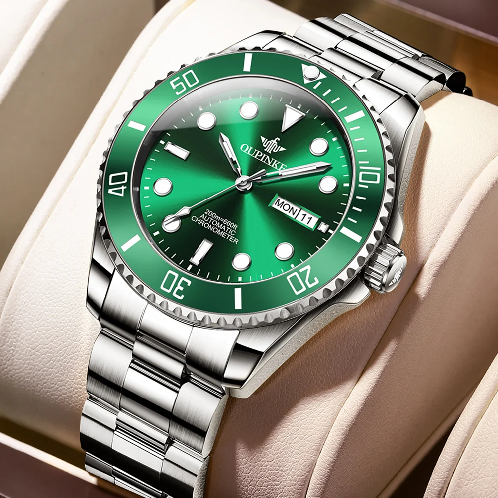 

OUPINKE 3205 New High Quality Mens Watch Luxury Automatic Mechanical Watch﻿ 50M Waterproof Tungsten Steel Watches Gift Box