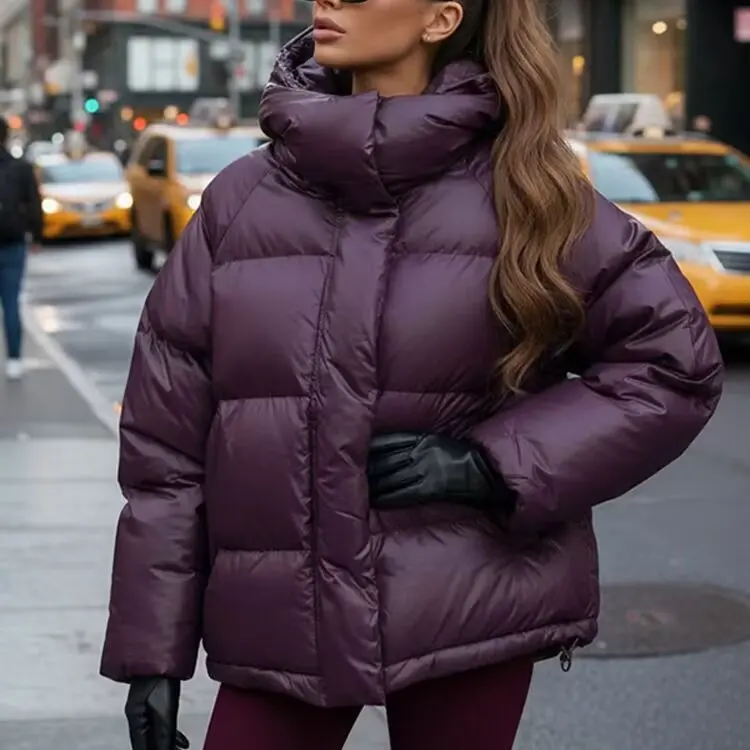 سترة قطنية فضفاضة أنيقة مع قبعة قابلة للفصل، إصدار جديد لخريف وشتاء، ملابس نسائية متعددة الاستخدامات وذات طابع شخصي #2