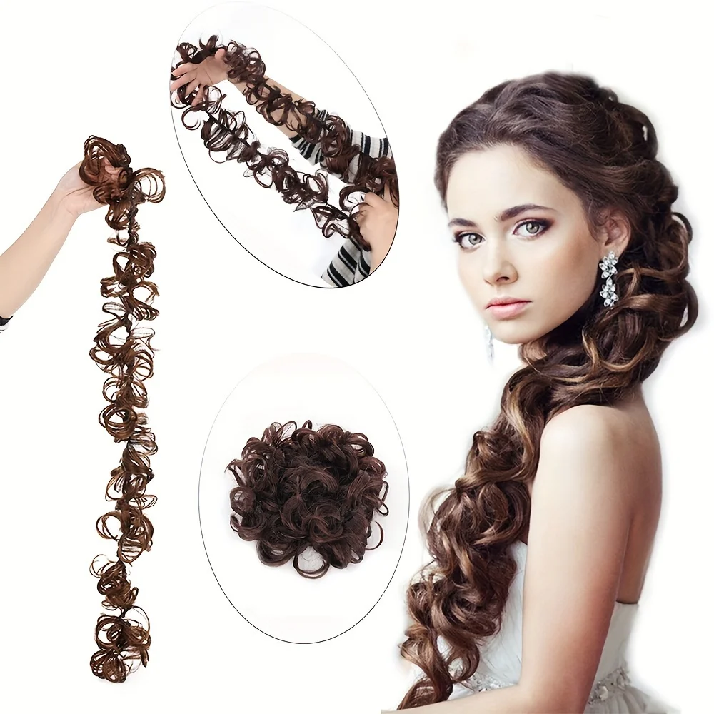 

Synthetic Long Diy Messy Hair Bun Updo chignon Curly Hair Scrunchies Chignon Ponytail Hair Accessories Hair Donut Updo Ponyt