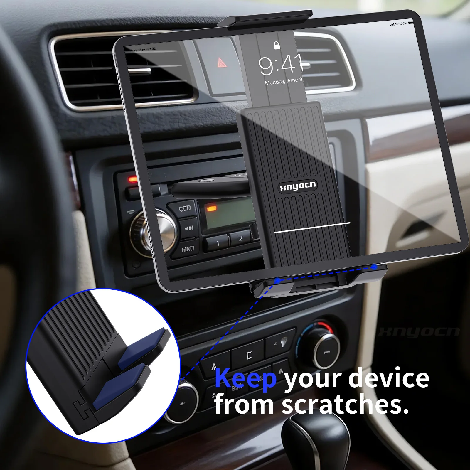 Auto-CD-Slot-Tablet-Handyhalterung Universelle Halterung für 4-14 Zoll Geräte Stabile Sicht auf dem Armaturenbrett für Navigation, Reisen und den täglichen Gebrauch – Detail 6