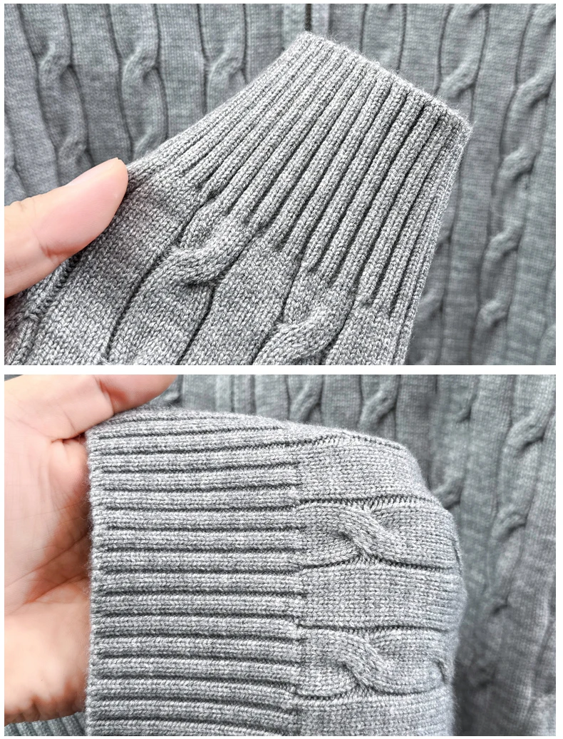 Hochwertige Markenmode 2026 Retro Stehkragen Reißverschluss Bestickter Pullover Personalisierter Exquisiter Jacquard Herbst-Winter-Strickwaren – Detail 16