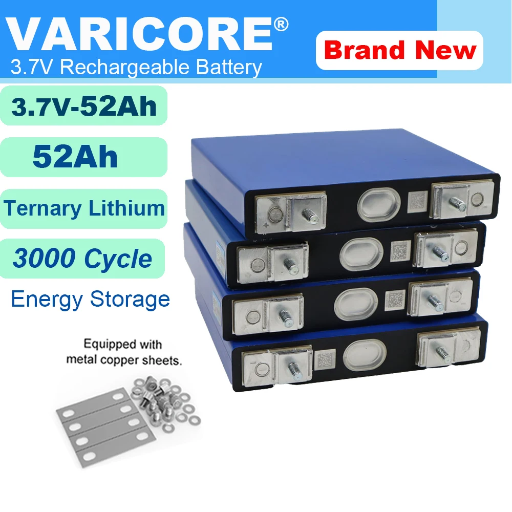 VariCore 3,7 V 52 Ah Batterie Ternäres Lithium für 12 V 24 V Wechselrichter Autofeuerzeug Motorrad Auto Motorbatterien Modifikation Stud
