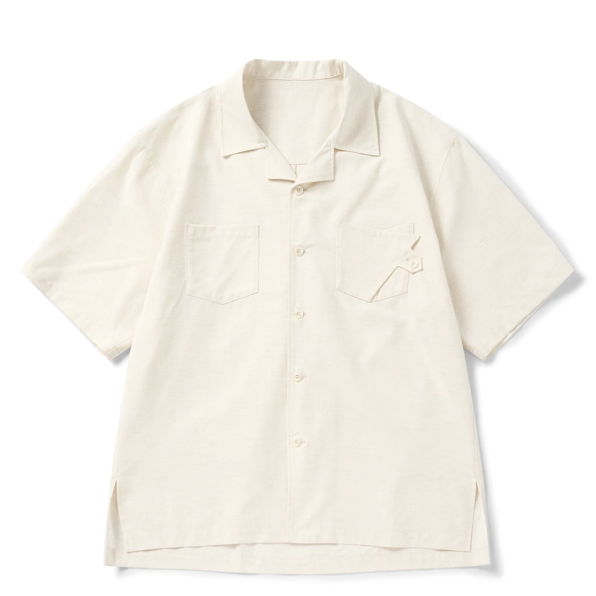 Linen Blend Summer Japanese Amikaji Multi Pocket Workwear Short Sleeved Shirt Loose Cuban Collar