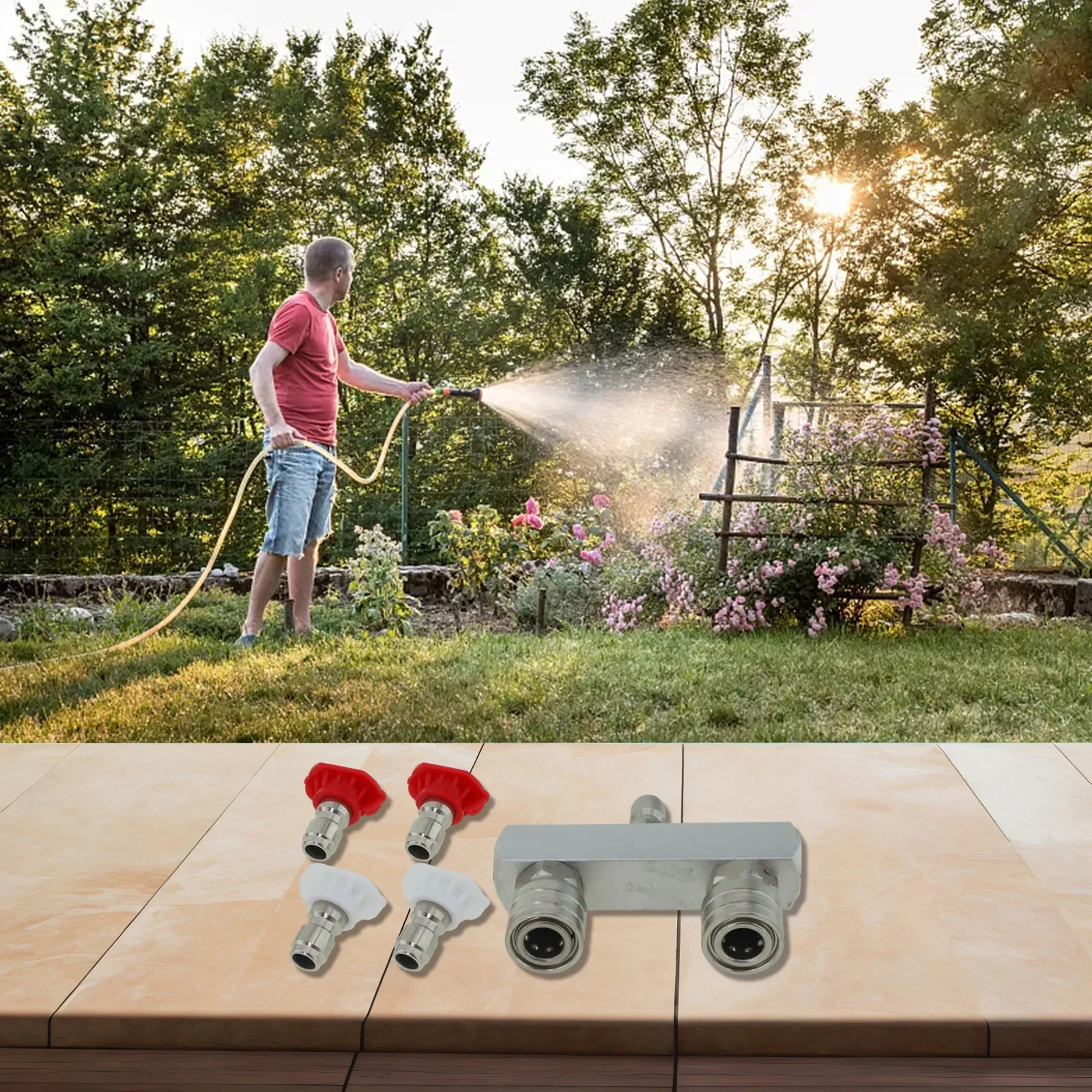 

Набор из 5 насадок для мойки высокого давления с двойным соплом, универсальные насадки из нержавеющей стали для чистки