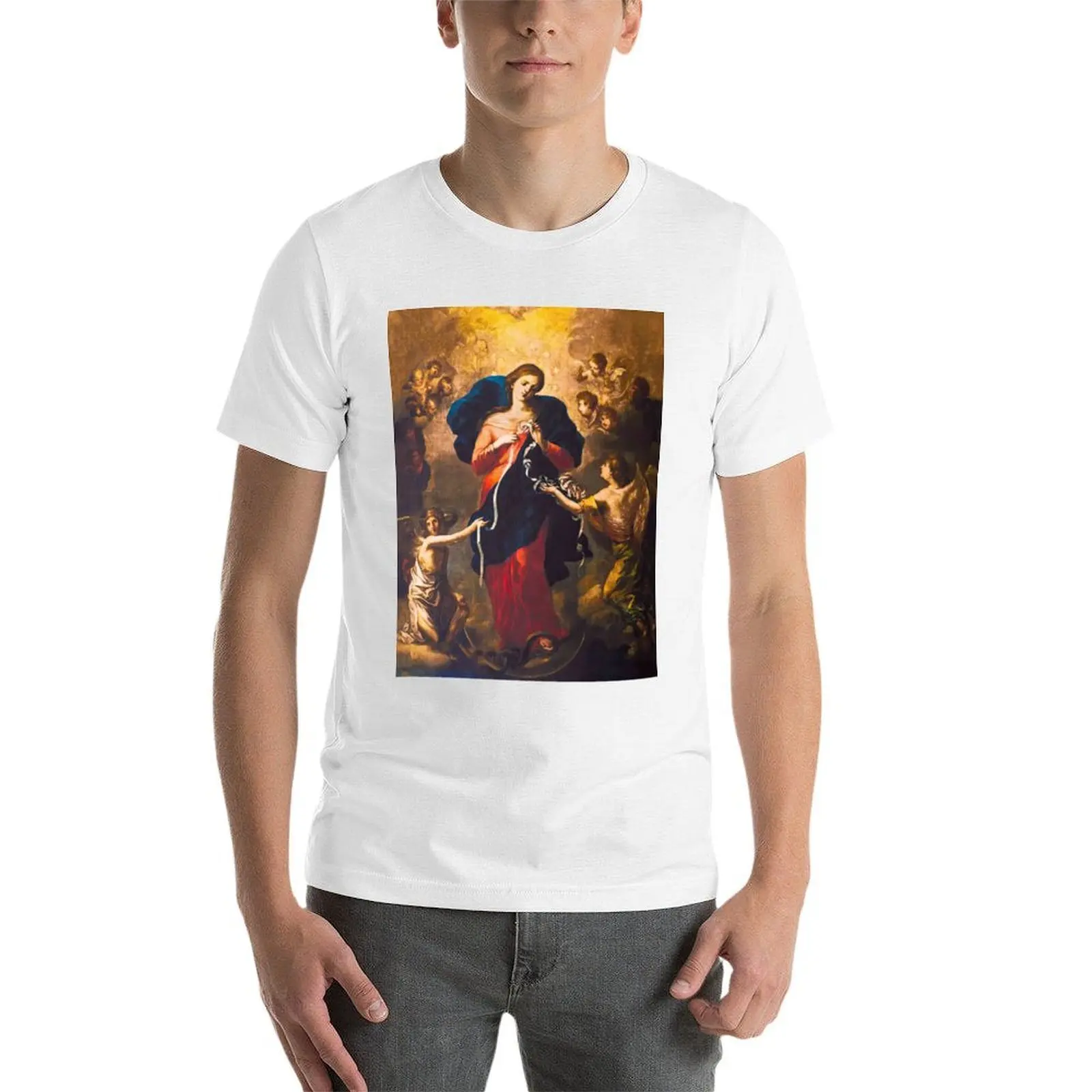 Virgin Mary Untier of Knots T-Shirt t shirt personalised man t shirt designer T-Shirt