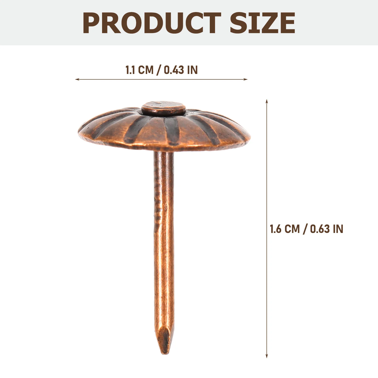 

300pcs Iron Upholstery Tacks Vintage Furniture Nails Decorative Push Pins For Sofa Diy Home Craft Wall Art Retro Thumbtacks