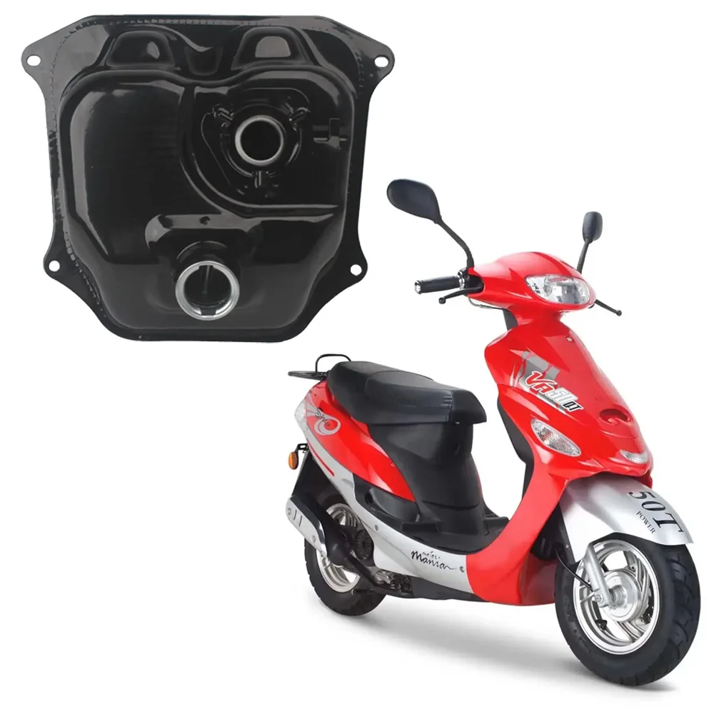 

Motorcycle Scooter Gas Fuel Tank in Iron Material Compatible with Chinese GY6 50CC Scooter Mopeds Taotao ATM50,Black Color