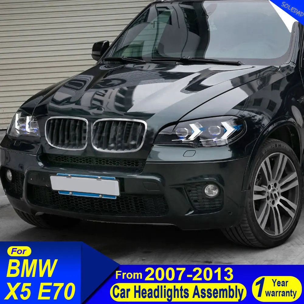 for BMW X5 E70 Full LED Headlight 2007-2013 Car Headlights X5 DRL Turn Signal High Beam Angel Eye Projector Lens