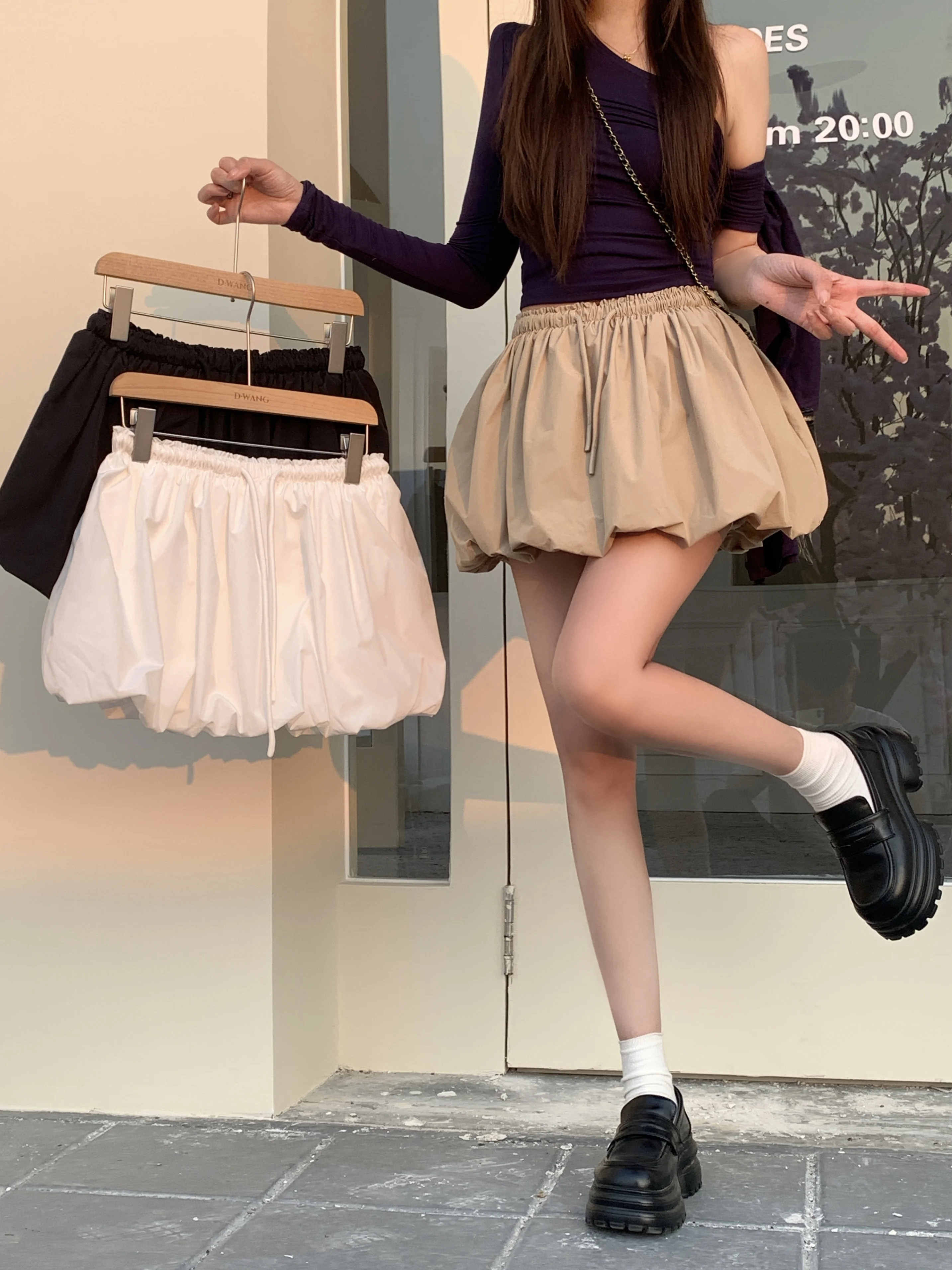 

Sweet Bud Skirt Women's Summer High Waist Thin A-shaped Skirt Fluffy Short Mini Skirt Casual Streetwear