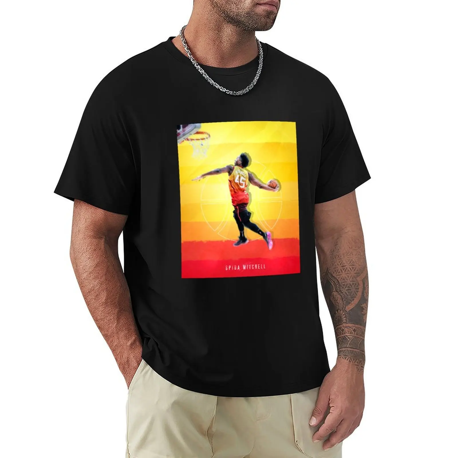 Donovan Spida Mitchell Utah Sports Art T-Shirt Lightweight Gym Training T-Shirt