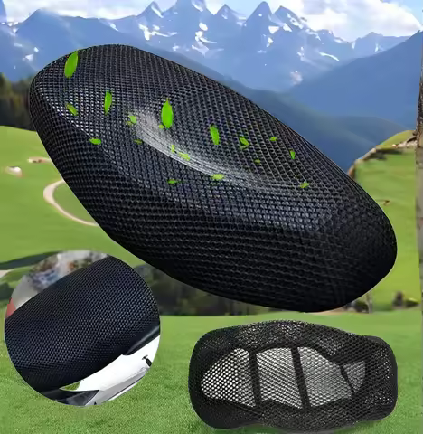 Breathable Summer Cool 3D Mesh Motorcycle Moped Motorbike Scooter Seat Covers Cushion Anti-Slip Cover Grid Protection Pad