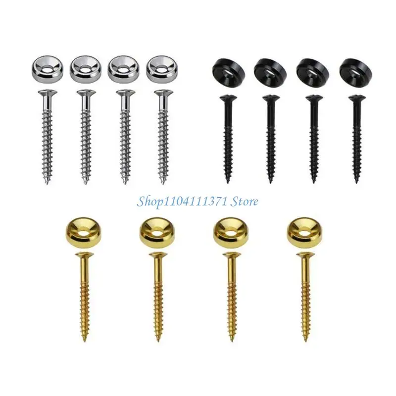 P9FC Body Connecting Buckle Guitar Bass Neck Ferrule and Bolts Guitar Neck Joint Bushing Guitar Neck Joint Ferrule with Screw