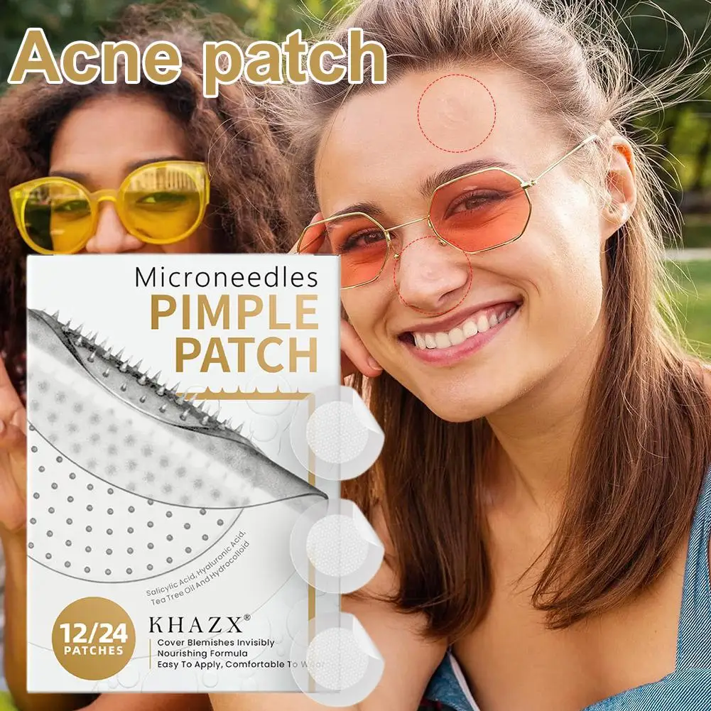 

12/24PCS Micro Needle Pimple Patch with Invisible Hydrocolloid Technology For Acne Pimples Overnight Invisible Acne Cover Patch
