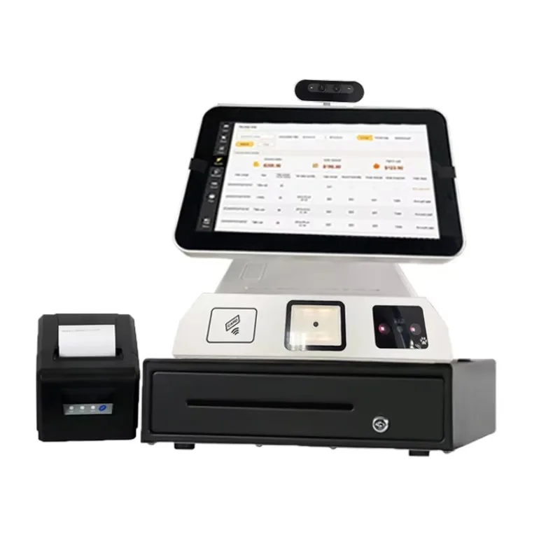 Android POS Terminal with Palm Vein Scanner Offline Touch Screen Cash Register and 58mm Printer for Restaurants in Stock