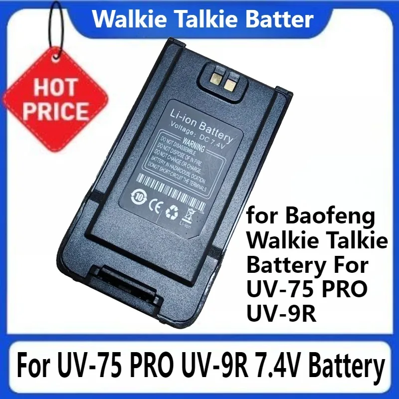 

Two Way Radio Replacement Batteries Support Type-C Charge Port 7.4V for Baofeng Walkie Talkie Battery for UV-75 PRO UV-9R