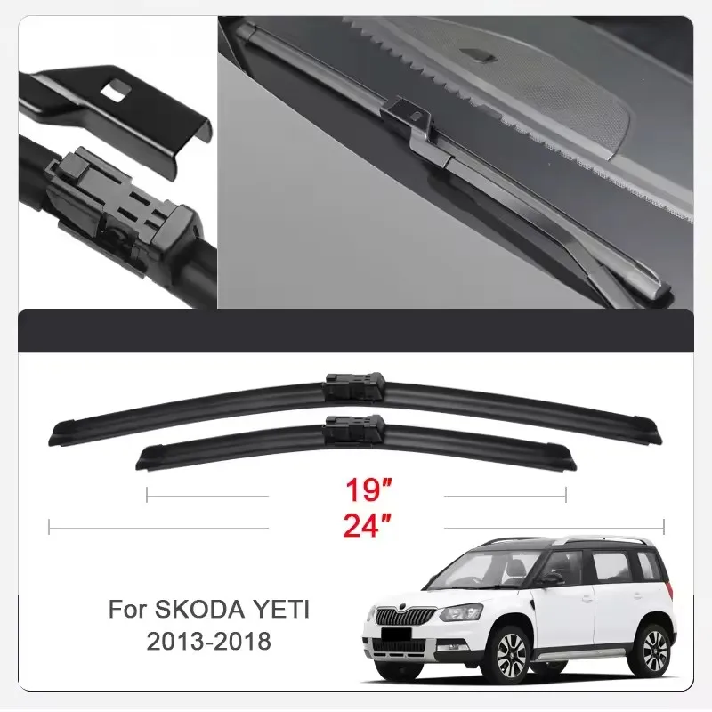 

2PCS Car Wiper Blades for SKODA YETI Front Windscreen Windshield Double Rubber Car Accessories ﻿