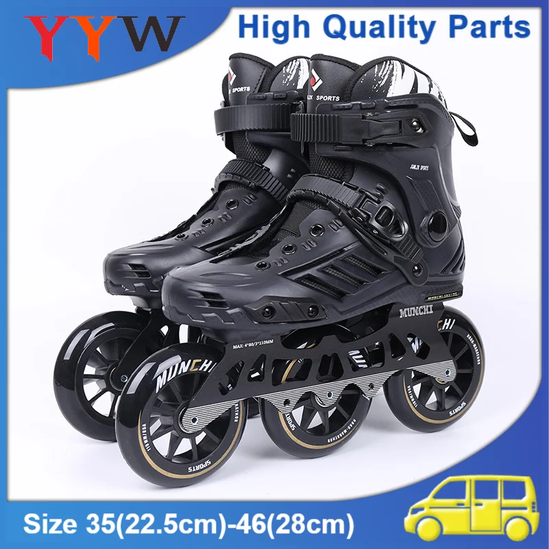 Professional Inline Roller Skates Shoes For Children Adult Men Women Outdoor Racing Speed Skating 3 Wheels Shoes Sliding Sneaker