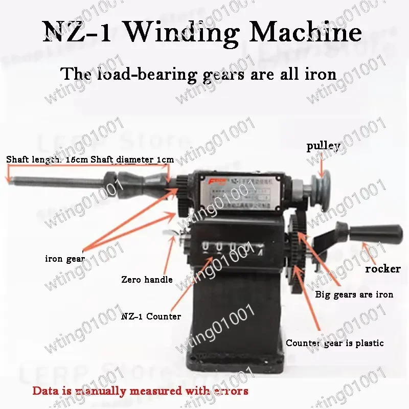 for NZ-1 NZ-5 Manual Coil Winder Dual Purpose Hand Counter 0-9999 Range Versatile Wire Spooling Tool for Various Applications