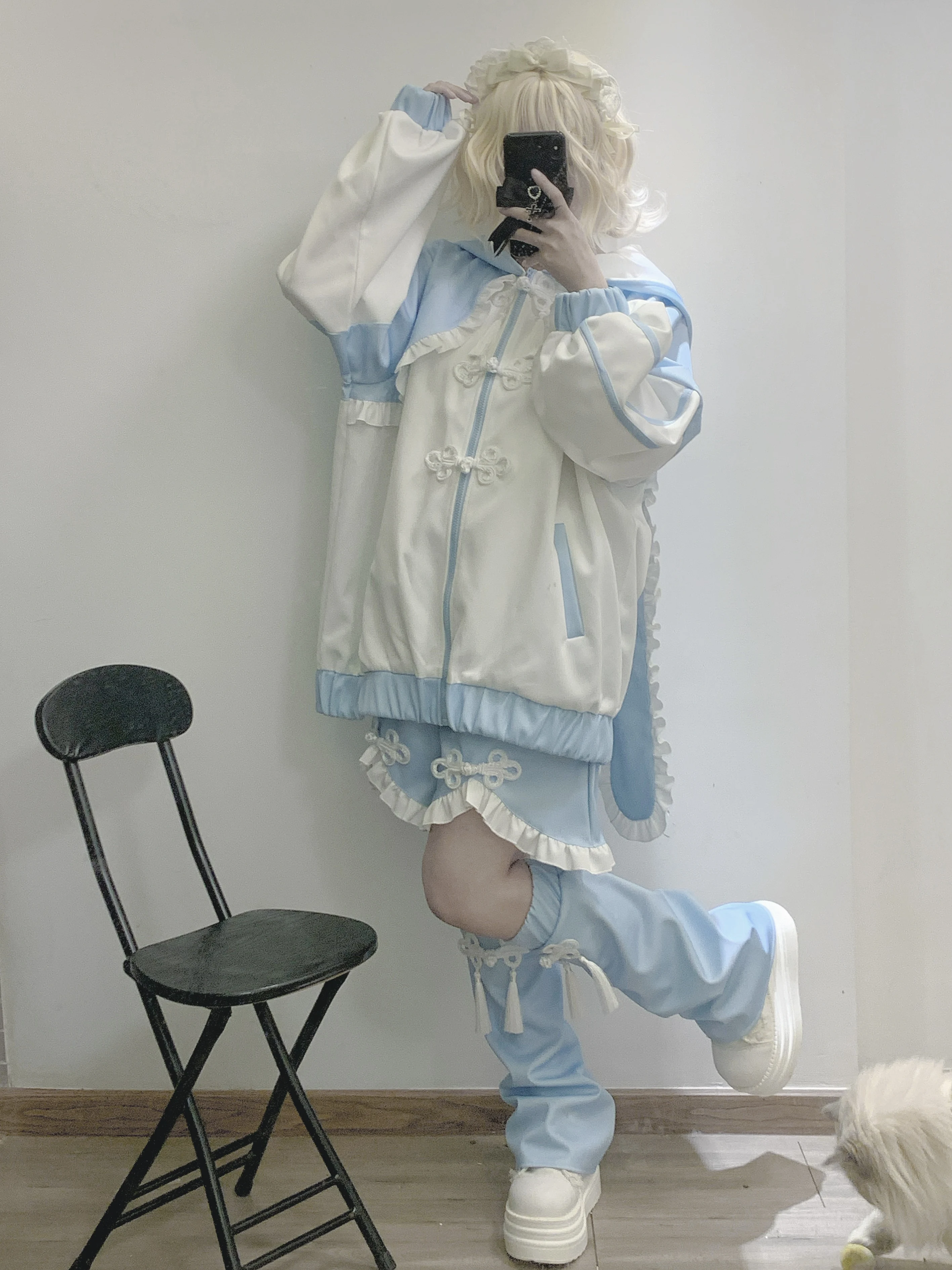 Suéter de abrigo lindo bidimensional suelto deportivo de diseñador de nicho de estilo japonés para mujer
