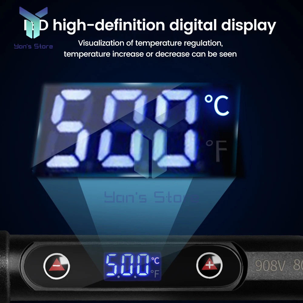 80W Saldatore Elettrico Temperatura Regolabile LED Display Digitale Ferro Termostatico Adatto per Gioielli Riparazione Elettrica