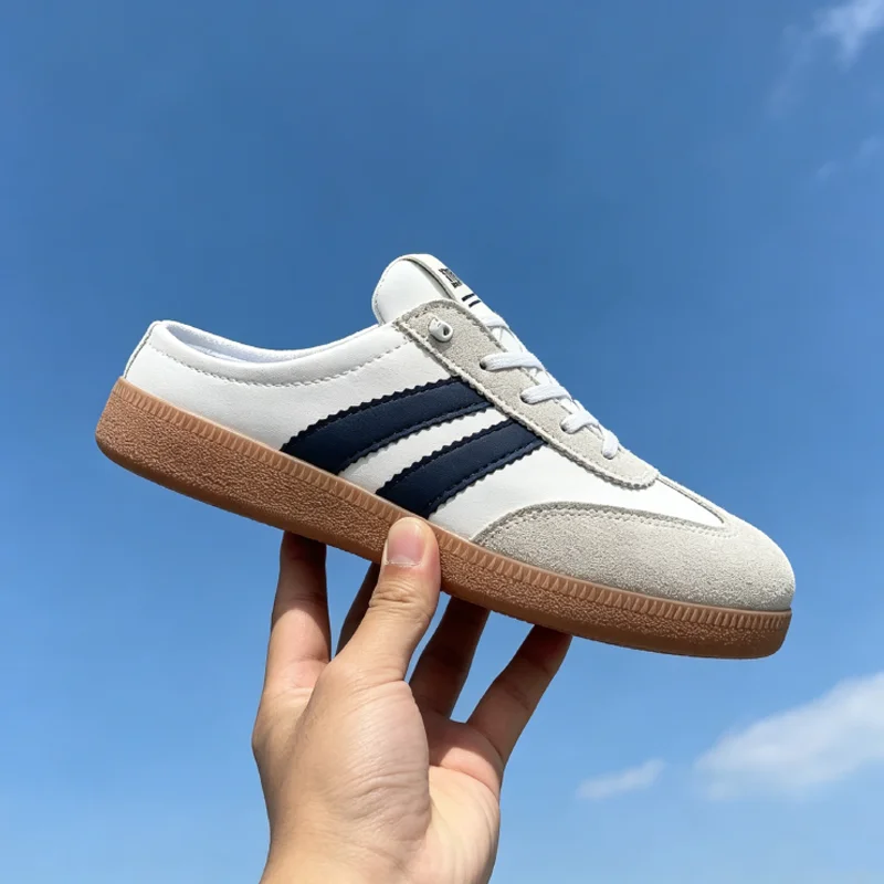 2026 Summer Couple Style New Models 37-48 Large Size Closed-Toe Half-Slip Men's Shoes Retro Classic Outdoor Slip-On Shoes Fashionable Breathable Women's Slippers