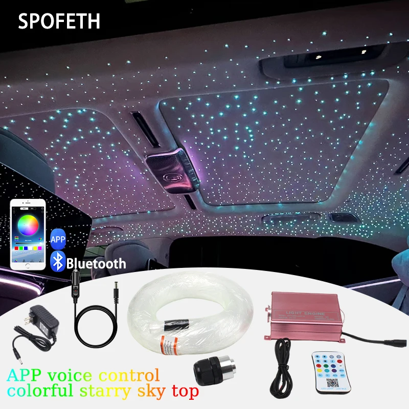 

12V car flashing starry sky roof, turntable rainbow roof modified with starry sky, car sunroof ambient light