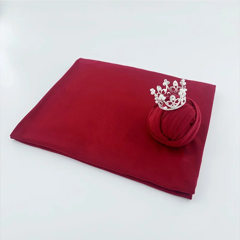 Newborn Photography Red Cloth Crown Theme Set Baby Full Moon Photo Milk Silk Wrap Prop ベビーフォト  소품