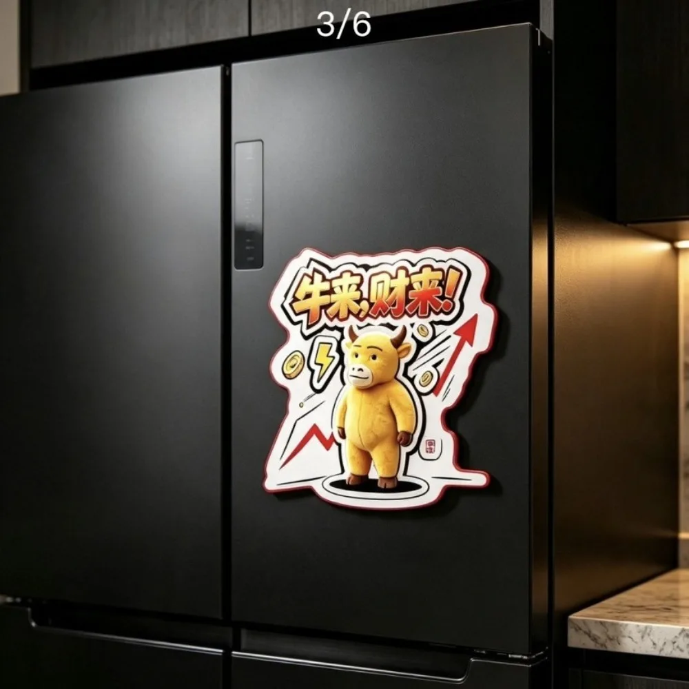 Movie Peripheral Niu Lai Refrigerator Magnetic Stock Market Success Abstract Long Term Fridge Magnets Collection Commemorative