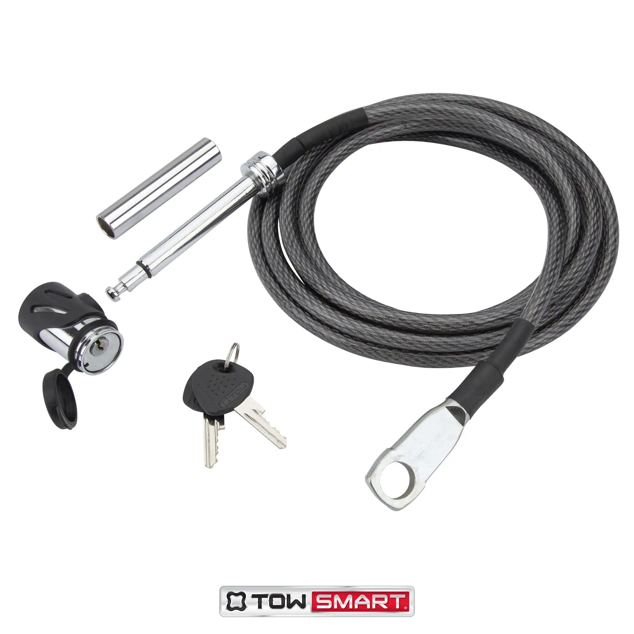 12 футов Плетеный стальной трос с замком, виниловое покрытие