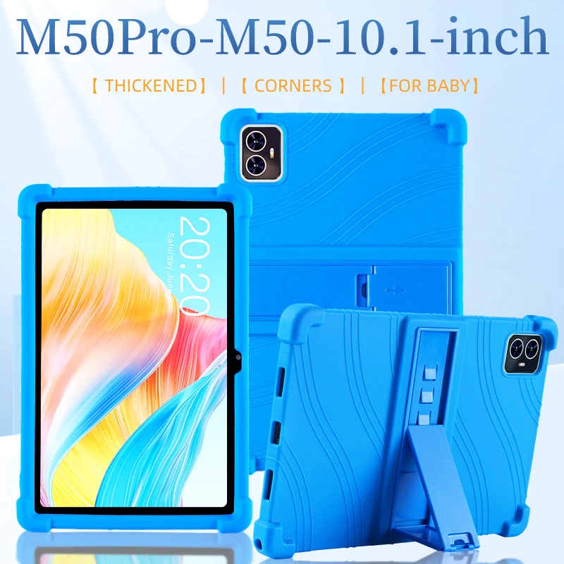 Soft Silicone Cover For Teclast M50HD / M50 Pro Case Kickstand Protector Kids Safety Funda with4 Shockproof Airbags Csse