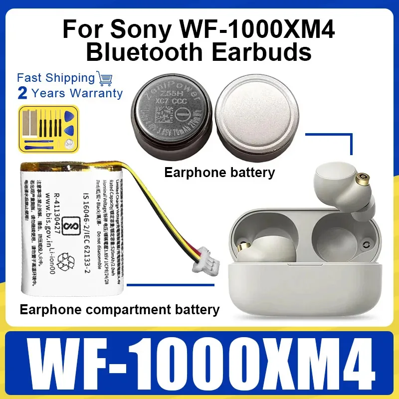 

Совершенно новый аккумулятор ZeniPower Z55H 3,85 В 70 мАч для SONY WF-1000XM4 1000XM4 XM4, Bluetooth-наушники, гарнитура, аккумулятор + бесплатный подарок, инструменты