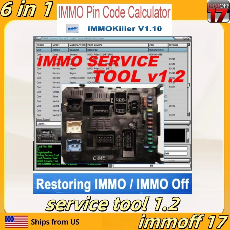 

IMMO OFF software pack/IMMO Universal Decoding 3.2/ImmoKiller/immoff 17/IMMO doctor V2.1/IMMO service tool Pin Code Calculator/