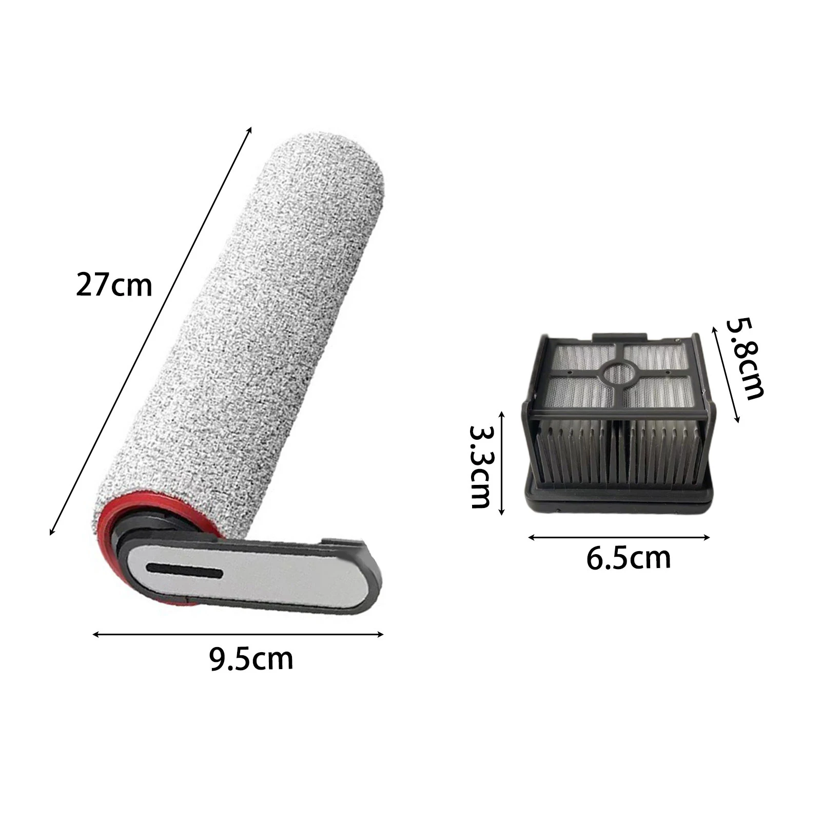 Replacement Roller Brush Kit For MOVA K20Pro For K30 For Trouver2.0/3.0Pro Vacuums Main Brush With 2 Filters For Deep Cleaning