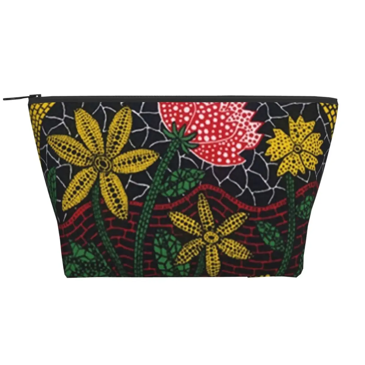 Bolsa de cosméticos Yayoi Kusama para mujer, bonitas plantas de gran capacidad en el cesta, estuche de maquillaje, bolsas de aseo para almacenamiento de belleza