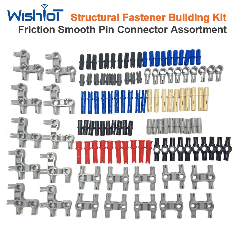 MOC Technical Parts Cross Axle Pin Friction Smooth Ridge Connector Block Set Compatible Mechanical Car Building Blocks Toy