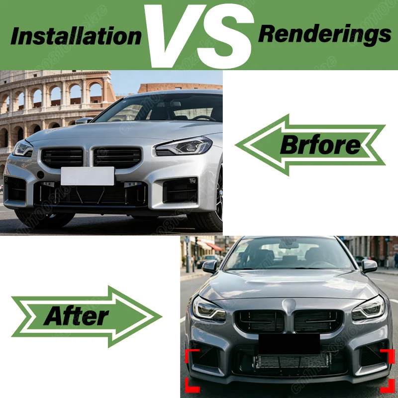 For BMW 2 Series M2 G87 2023 2024 2025 2026 Car MP Style Front Bumper Lip Sports Racing Front Chin Spoiler Body Modification Kit