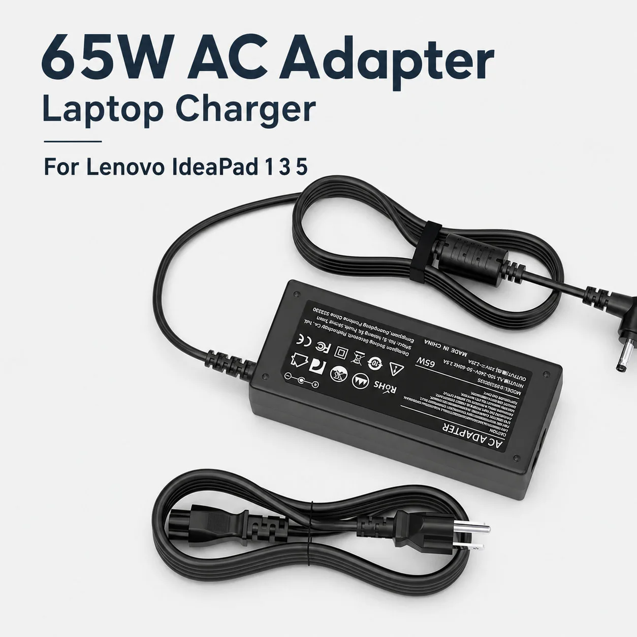 65W Fast AC Laptop Charger Power Adapter Fit Lenovo IdeaPad 1 3 5 Flex 4 5 6 1470 1480 110s 310 330s 530s L340 S145 S540 Yoga 5
