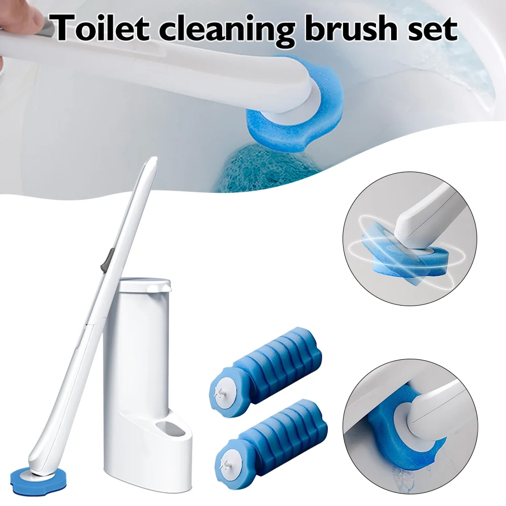 Disposable Toilet Brush Set with 16 Refills Toilet Bowl Cleaning System